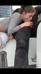 Invited on a luxury boat I eat his dick to thank him