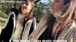 Ava Moore and her sexy girlfriend suck the dick of the first man to come along