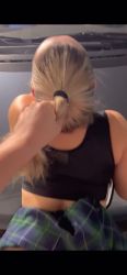 He’s banging his blonde chick with a sexy outfit on the hood