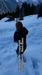 Close-up of a big ass fucking in the snow while skiing