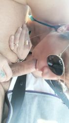 She sucks me off on the highway with her thong in full view of the truckers