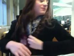 Amateur student dares to masturbate in library