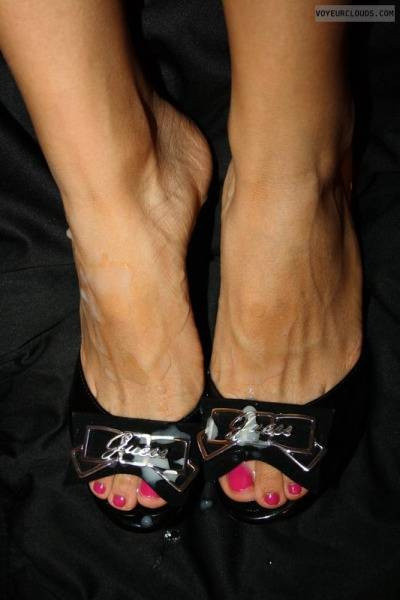 Shoejob High Heels fetish cum on Feet, Soles n°56