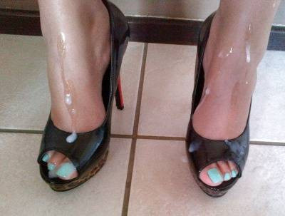 Shoejob High Heels fetish cum on Feet, Soles n°59
